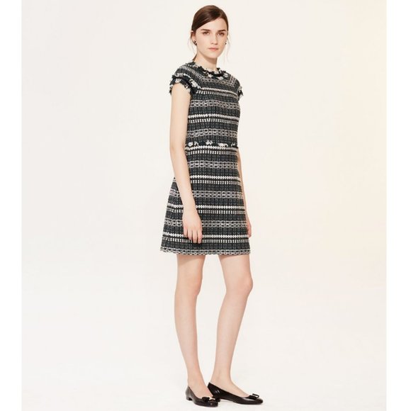 Tory Burch Norfolk Horseback Tweed A-Line Dress - Picture 3 of 16